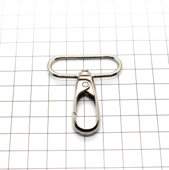 Preview: Karabinerhaken 40 mm silberfarben (1 Stück) !! NEUE FORM !!